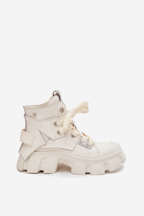 Leather Insulated Sports Boots GOE SS2N4055 White