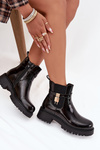 Patent leather ankle boots with lining with gold detail black Talyra