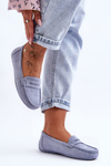 Women's Suede Moccasins Blue Lenvie