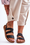 Women's Shiny Sandals Black Catalia