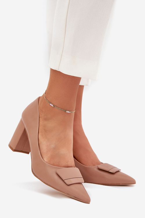Heels With Decoration Dark Beige Celira