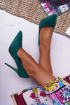 Women's Suede Stilettos Green Yanna
