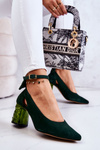 Suede Pumps With A Bow Maciejka 05059-09 Dark green