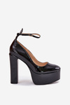 Lacquered High Heel And Platform Pumps Black Nianka