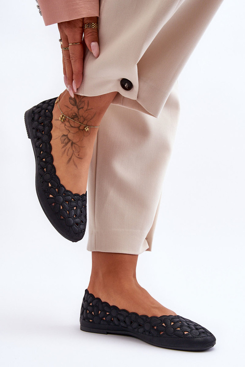 Women's Lace-Up Ballet Flats Black Visionary