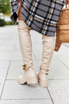 Tall Boots With Decorative Element Beige Masha