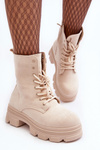 Suede Boots With Zipper Beige Marley
