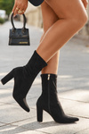 Women's heeled ankle boots with stitching black Rosivelle