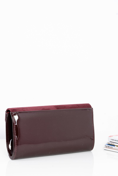 Women's Maroon Suede Clutch Bag Chain