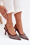 High heels with clips Bordeaux Selinna