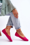 Women's Suede Ballerina Flats Fuchsia Lasota