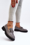 Women's Grey Faux Leather Moccasins Ledda