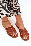 Women's sandals on flat heel Camel Mirona