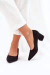 Women's pointed toe pumps on a heel black Merinette