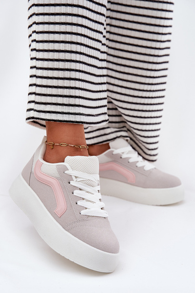 Damskie Sneakersy Na Platformie Szare Tellnira