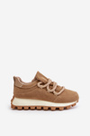 Sport Shoes Sneakers On Platform Made Of Eco Suede Brown Riadella