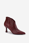 Patent Leather Low Women's Ankle Boots On Heel Bordeaux Jolivra