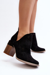 Women's Black Cutout Boots with Stiletto Heel Niartima