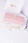 Women's Pink Clutch Bag Gold Chain