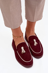 Moccasins Loafers Ladies Eco Suede Bordeaux Darwen