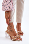 Fashionable Sandals With Beads Golden Terrance