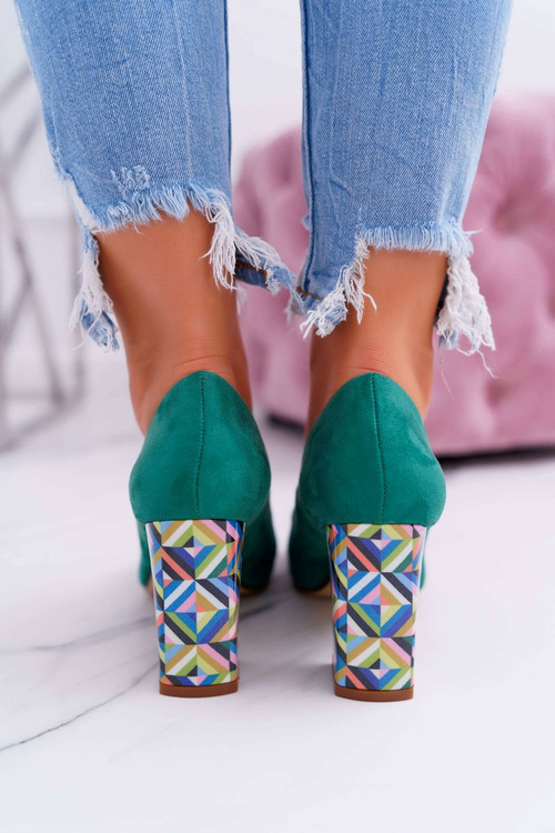 Women's Sergio Leone Uncovered Toe PB133 Green Fans Pump pumps