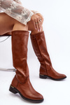 Women's Flat Heel Knee High Boots Brown Aviare
