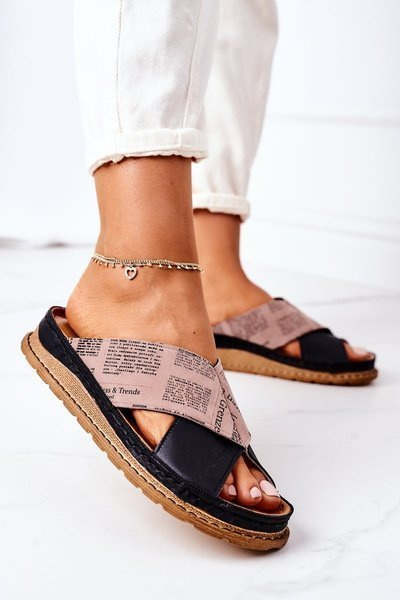 Leather Profiled Slippers Maciejka 04986-01 Brown-Black