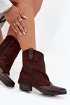 Insulated Cowboy Boots High Heels Chocolate Sylvette