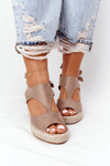 Wedge Sandals With Braids Beige Mykonos