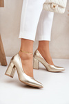 Leather pumps Lewski 3117 gold