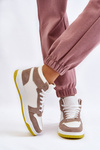 High Women's Sport Shoes Sneakers White and Beige Rumor