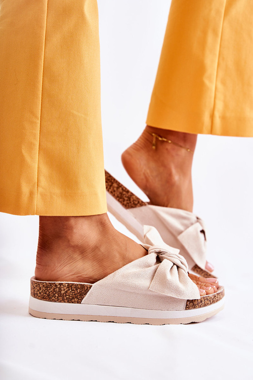 Slippers On A Platform Beige So Comfy