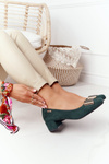 Suede Pumps On A Block Heel Sergio Leone PB142 Green
