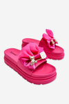 Slippers With A Bow And A Teddy Bear Fuchsia Suzy