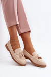 Women's Suede Moccasins Beige Dansitu