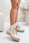 Women's Boots Made Of Natural Leather Light Beige Zazoo