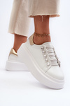 Women's Leather Sneakers on Chunky Platform White S.Barski LR628