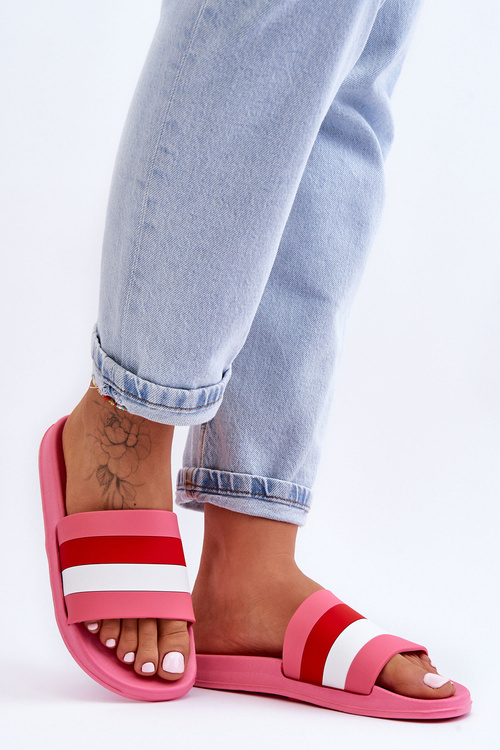 Women's Striped Slippers Dark pink Vision