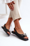 Women's Sandals with Decorations S.Barski KV27-004 Black