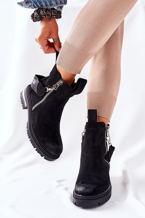 Insulated Boots With A Zipper Black Cortona