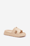 Klapki Damskie Piankowe Lekkie Z Wycięciami Beżowe Neladith