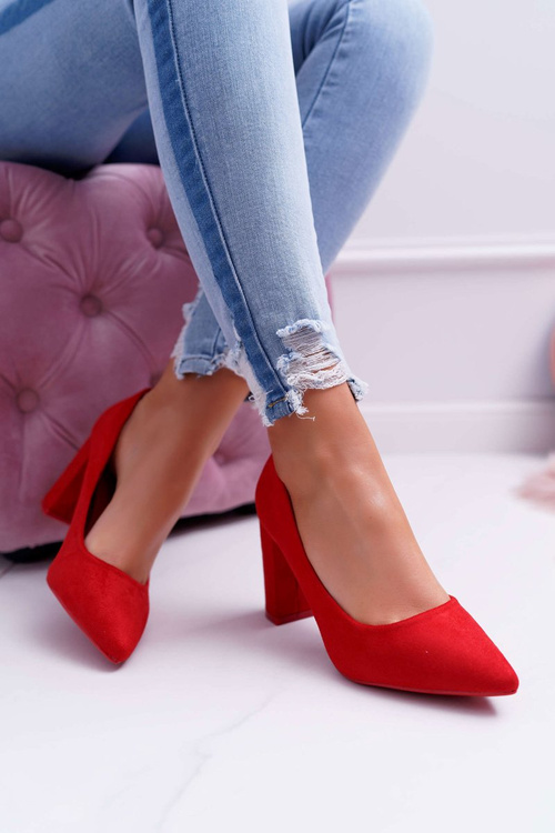 Women's Stiletto Sandals Suede Red Raspberry