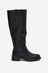 Women's Officer Boots On Low Heel Insulated Black Averna