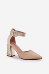 Heels With Pointed Toes Gold Gekkaria
