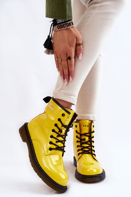 Women's Lacquered Boots Insulated GOE II2N4054 Yellow