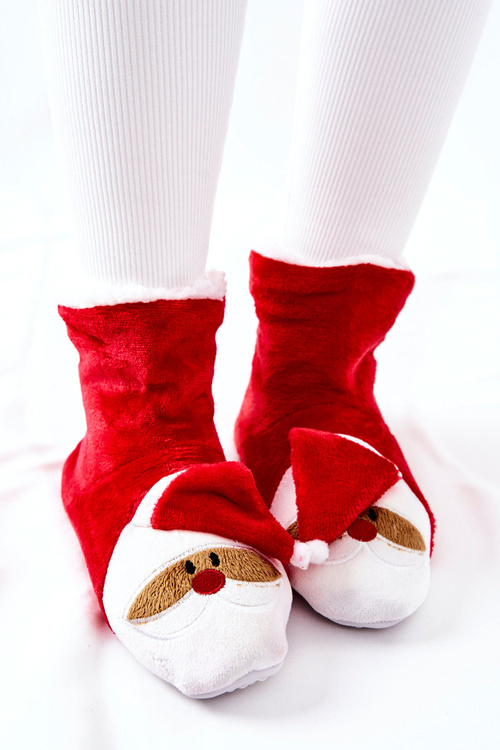 Christmas Warming Slippers Santa Claus Red
