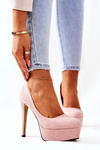 Classic Suede Platform Stilettos Beige Silly