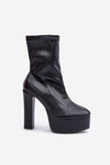 High Heel And Platform Boots Black Tennira