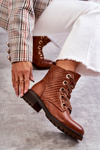 Leather Quilted Boots With Warming Brown Torino